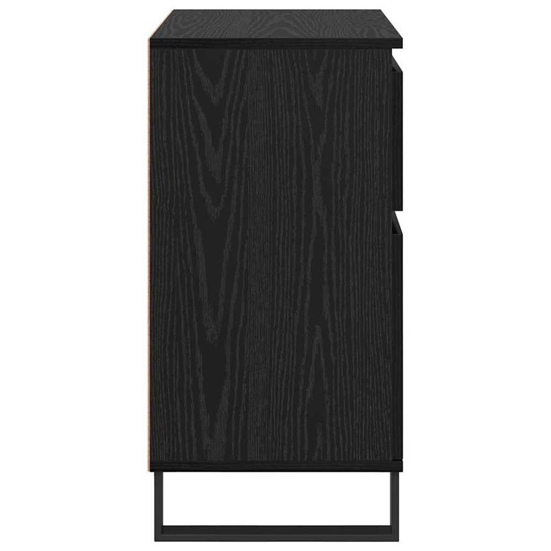 Casa si Gradina - Mobilier - Comode si corpuri - Comode - Bufet Stejar Negru 60 x 35 x 70 cm Lemn Ingineresc si Fier - Infinity.ro
