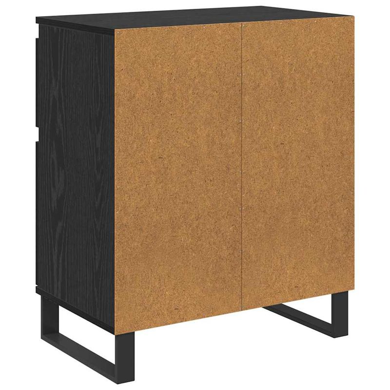 Casa si Gradina - Mobilier - Comode si corpuri - Comode - Bufet Stejar Negru 60 x 35 x 70 cm Lemn Ingineresc si Fier - Infinity.ro