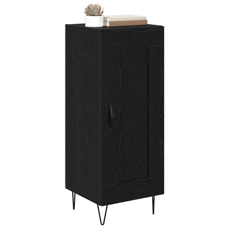 Casa si Gradina - Mobilier - Comode si corpuri - Comode - Bufet Stejar Negru 34,5 x 34 x 90 cm Lemn Ingineresc si Fier - Infinity.ro
