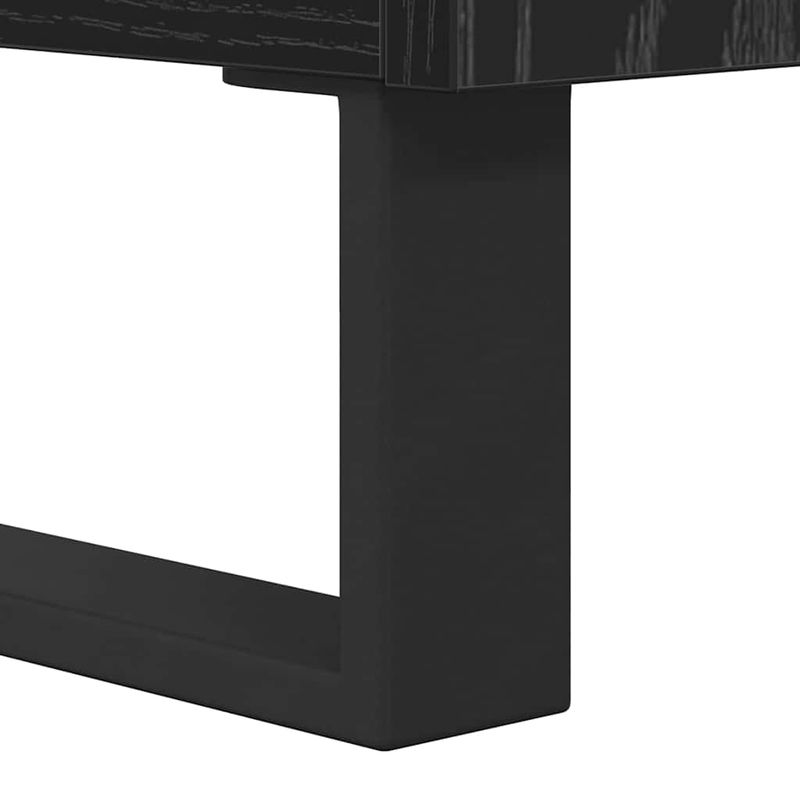 Casa si Gradina - Mobilier - Comode si corpuri - Comode - Bufet Stejar Negru 60 x 35 x 70 cm Lemn Ingineresc si Fier - Infinity.ro