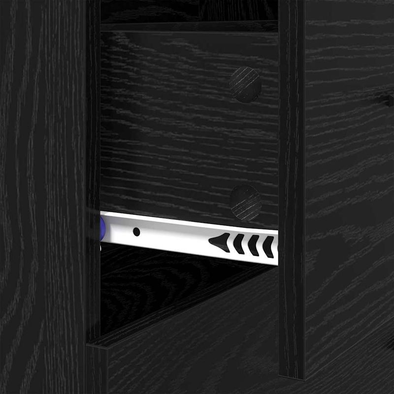 Casa si Gradina - Mobilier - Comode si corpuri - Comode - Bufet Stejar Negru 69,5 x 34 x 90 cm Lemn Ingineresc si Fier - Infinity.ro