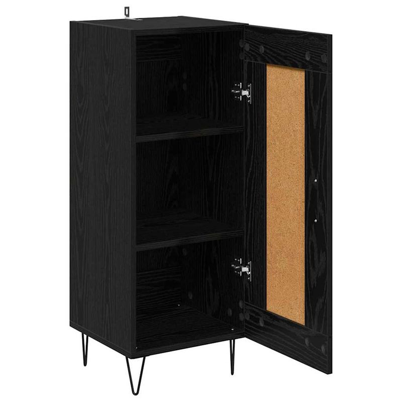 Casa si Gradina - Mobilier - Comode si corpuri - Comode - Bufet Stejar Negru 34,5 x 34 x 90 cm Lemn Ingineresc si Fier - Infinity.ro