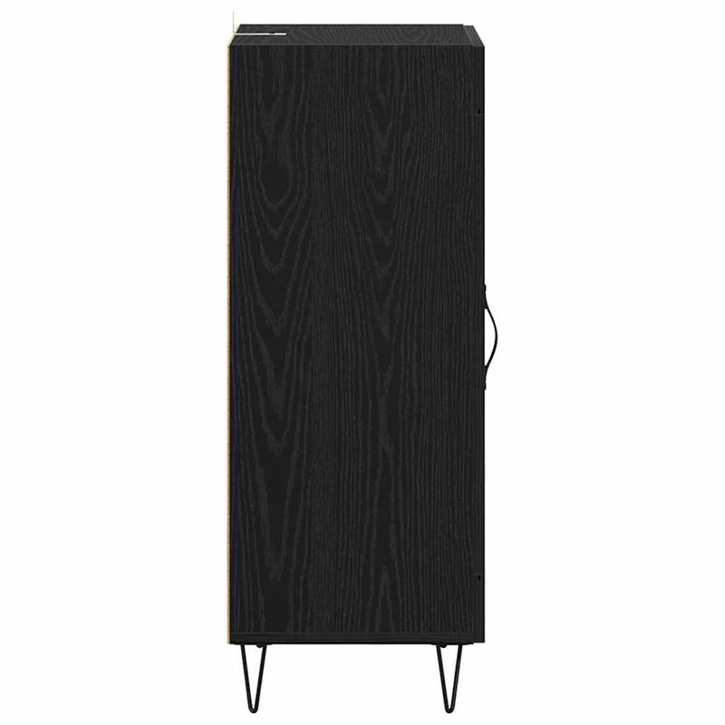 Casa si Gradina - Mobilier - Comode si corpuri - Comode - Bufet Stejar Negru 34,5 x 34 x 90 cm Lemn Ingineresc si Fier - Infinity.ro