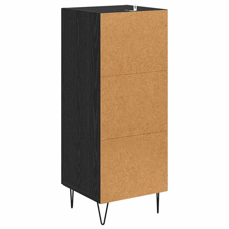 Casa si Gradina - Mobilier - Comode si corpuri - Comode - Bufet Stejar Negru 34,5 x 34 x 90 cm Lemn Ingineresc si Fier - Infinity.ro