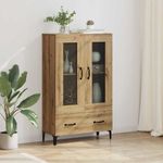 Casa si Gradina - Mobilier - Comode si corpuri - Comode - Bufet Stejar Artizanal 70 x 31 x 115 cm Lemn Ingineresc si Fier - Infinity.ro