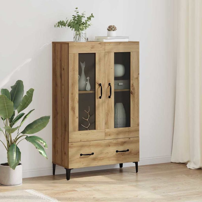 Casa si Gradina - Mobilier - Comode si corpuri - Comode - Bufet Stejar Artizanal 70 x 31 x 115 cm Lemn Ingineresc si Fier - Infinity.ro