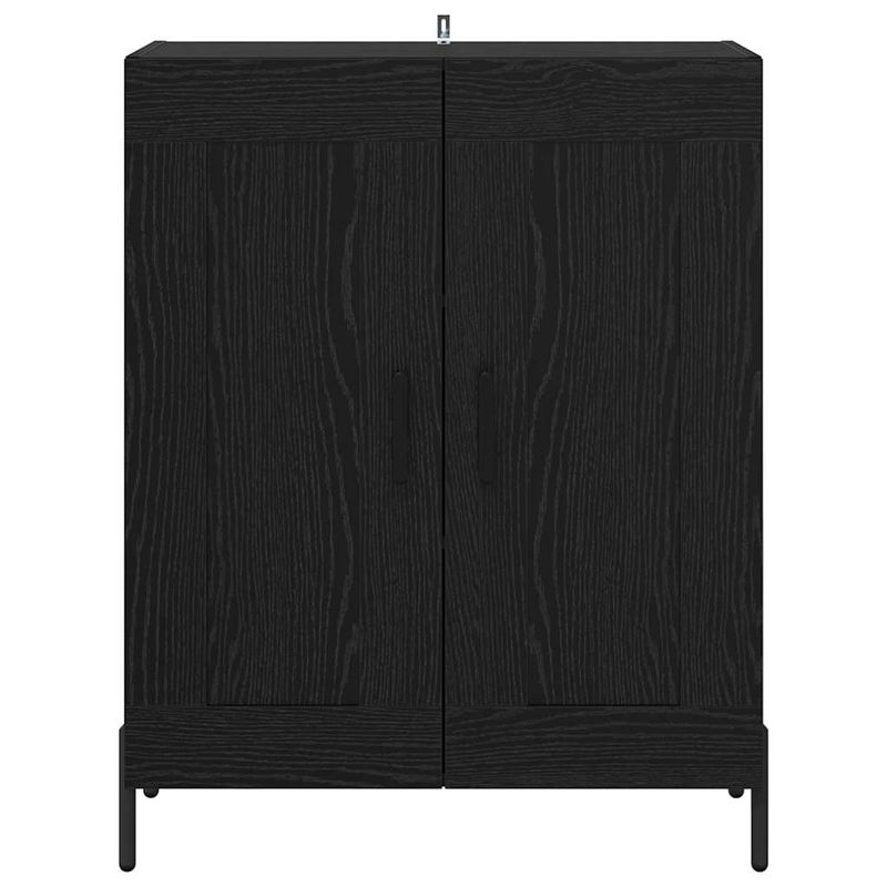 Casa si Gradina - Mobilier - Comode si corpuri - Comode - Bufet Stejar Negru 69,5 x 34 x 90 cm Lemn Ingineresc si Fier - Infinity.ro