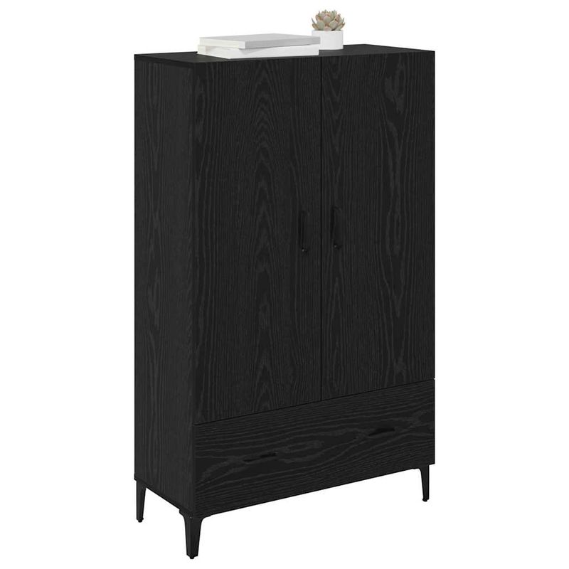 Casa si Gradina - Mobilier - Comode si corpuri - Corpuri bucatarie - Bufet Stejar Negru 70 x 31 x 115 cm Lemn Ingineresc si Fier - Infinity.ro