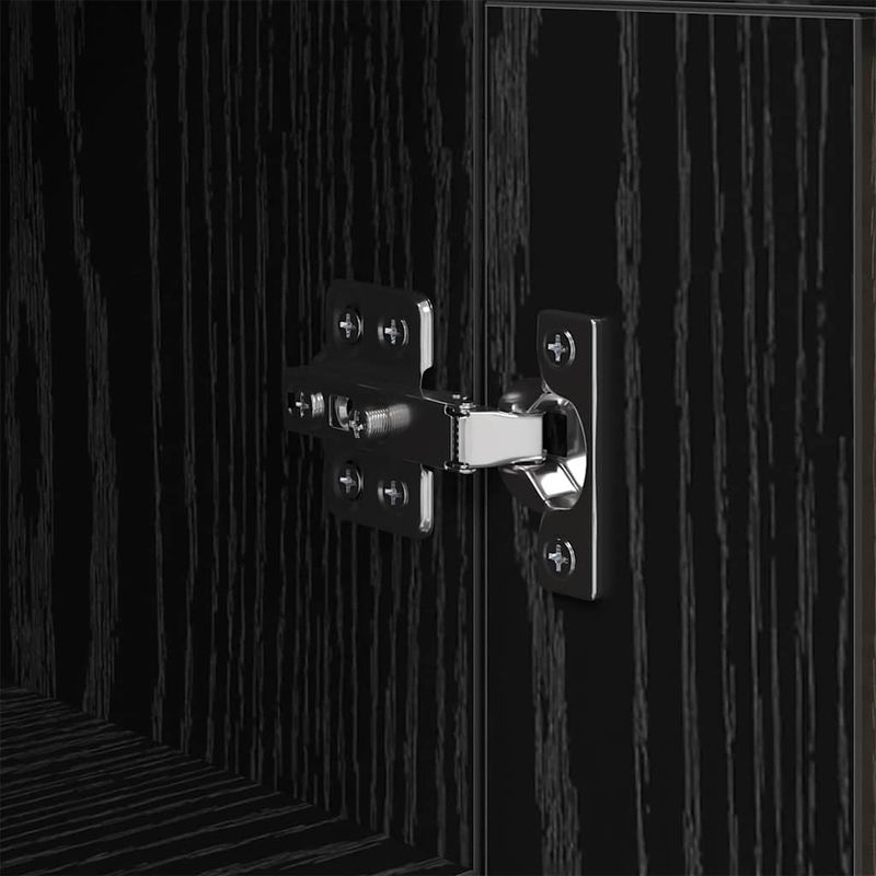 Casa si Gradina - Mobilier - Comode si corpuri - Comode - Bufet Stejar Negru 34,5 x 34 x 90 cm Lemn Ingineresc si Fier - Infinity.ro