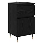 Casa si Gradina - Mobilier - Comode si corpuri - Comode - Bufet Stejar Negru 40 x 35 x 70 cm Lemn Ingineresc si Fier - Infinity.ro