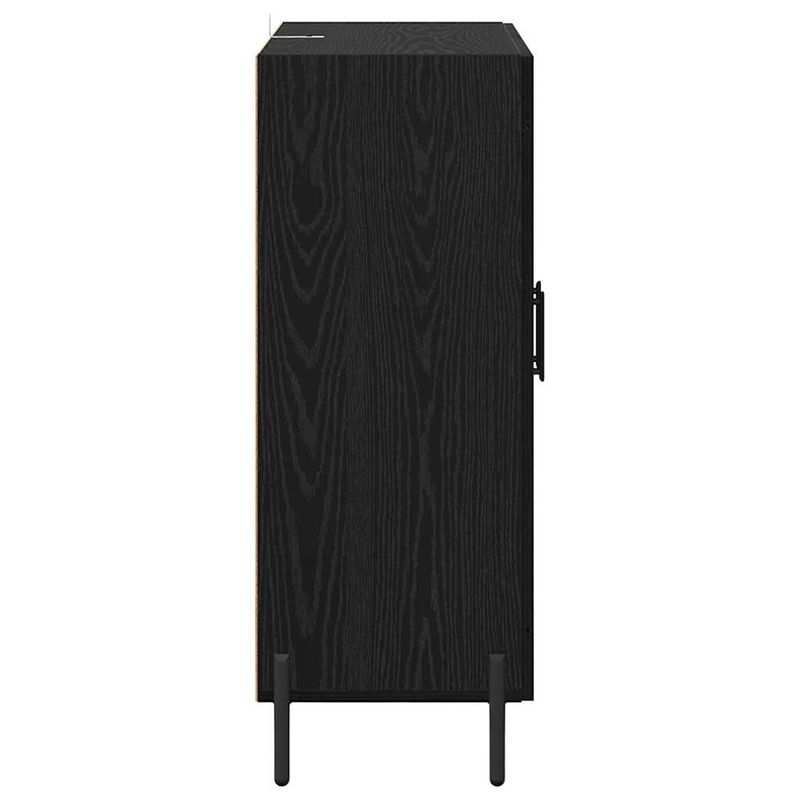 Casa si Gradina - Mobilier - Comode si corpuri - Comode - Bufet Stejar Negru 69,5 x 34 x 90 cm Lemn Ingineresc si Fier - Infinity.ro