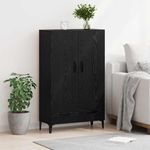 Casa si Gradina - Mobilier - Comode si corpuri - Corpuri bucatarie - Bufet Stejar Negru 70 x 31 x 115 cm Lemn Ingineresc si Fier - Infinity.ro