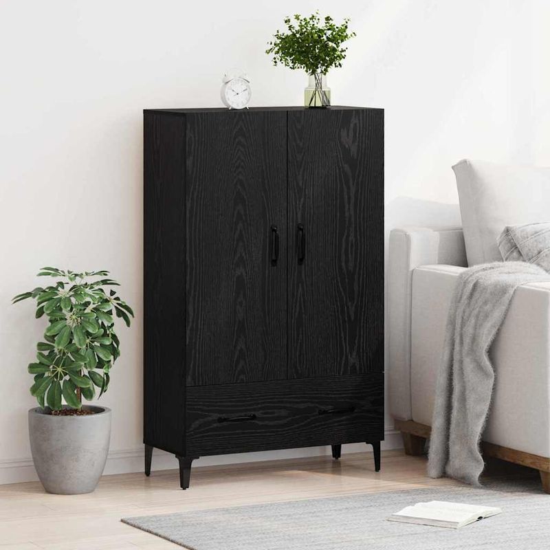 Casa si Gradina - Mobilier - Comode si corpuri - Corpuri bucatarie - Bufet Stejar Negru 70 x 31 x 115 cm Lemn Ingineresc si Fier - Infinity.ro