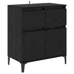 Casa si Gradina - Mobilier - Comode si corpuri - Comode - Bufet Stejar Negru 60 x 35 x 70 cm Lemn Ingineresc si Fier - Infinity.ro