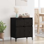 Casa si Gradina - Mobilier - Comode si corpuri - Comode - Bufet Stejar Negru 60 x 35 x 70 cm Lemn Ingineresc si Fier - Infinity.ro