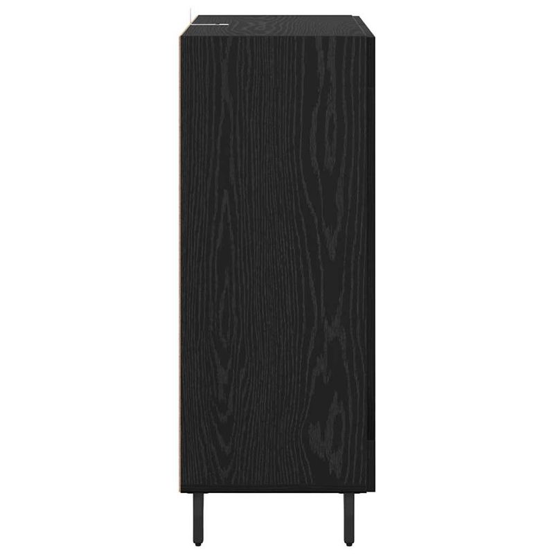 Casa si Gradina - Mobilier - Comode si corpuri - Comode - Bufet Stejar Negru 69,5 x 34 x 90 cm Lemn Ingineresc si Fier - Infinity.ro
