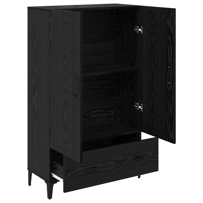 Casa si Gradina - Mobilier - Comode si corpuri - Corpuri bucatarie - Bufet Stejar Negru 70 x 31 x 115 cm Lemn Ingineresc si Fier - Infinity.ro