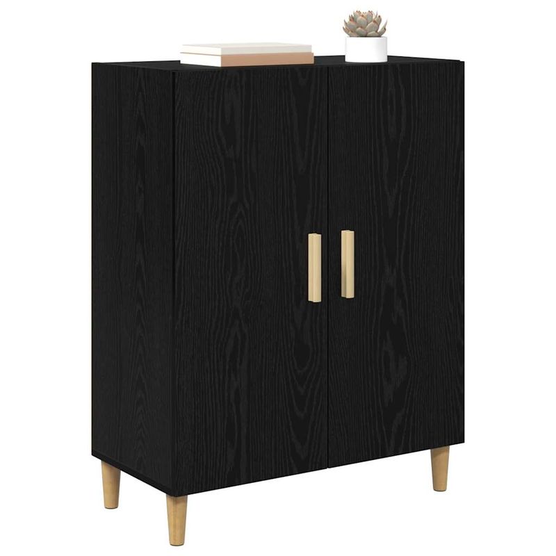 Casa si Gradina - Mobilier - Comode si corpuri - Comode - Bufet Stejar Negru 70 x 34 x 90 cm Lemn compozit - Infinity.ro