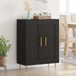 Casa si Gradina - Mobilier - Comode si corpuri - Comode - Bufet Stejar Negru 69,5 x 34 x 90 cm Lemn Ingineresc si Fier - Infinity.ro