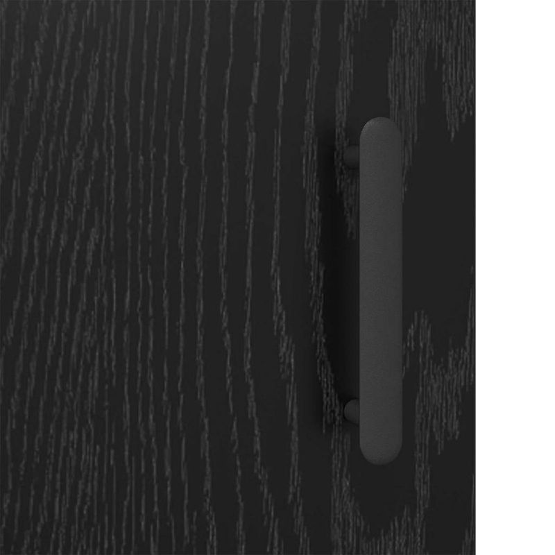 Casa si Gradina - Mobilier - Comode si corpuri - Comode - Bufet Stejar Negru 69,5 x 34 x 90 cm Lemn Ingineresc si Fier - Infinity.ro