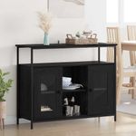 Casa si Gradina - Mobilier - Comode si corpuri - Comode - Bufet Stejar Negru 100 x 35 x 80 cm Lemn compozit - Infinity.ro