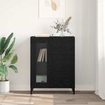 Casa si Gradina - Mobilier - Comode si corpuri - Comode - Bufet Stejar Negru 69,5 x 34 x 90 cm Lemn Ingineresc si Fier - Infinity.ro