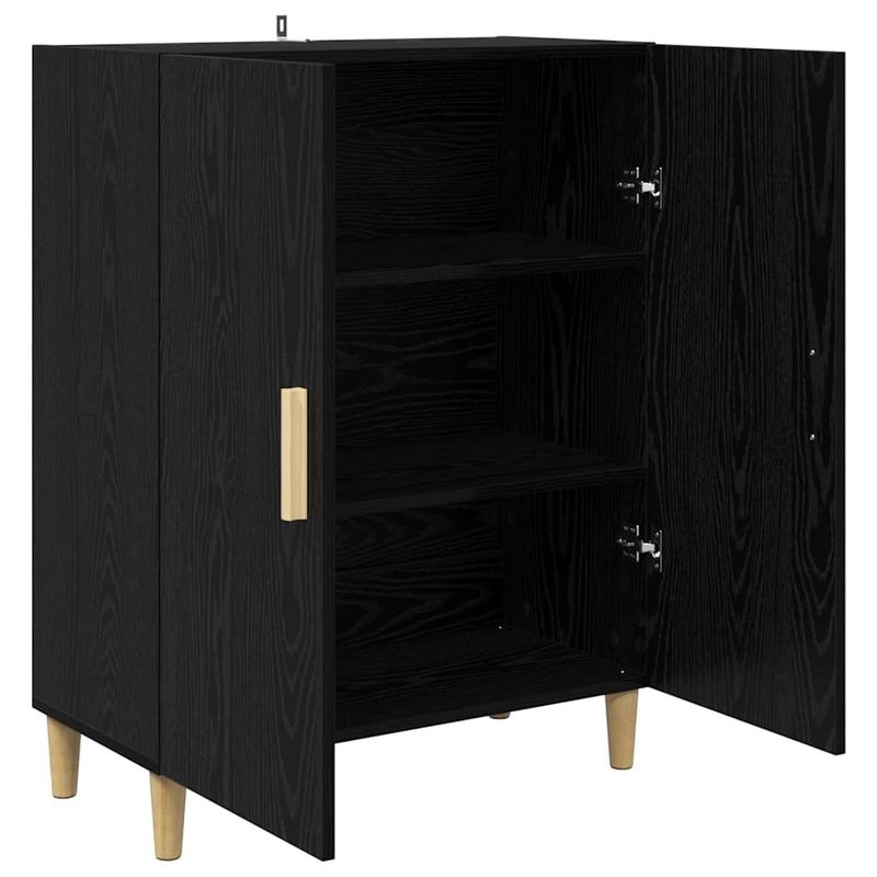 Casa si Gradina - Mobilier - Comode si corpuri - Comode - Bufet Stejar Negru 70 x 34 x 90 cm Lemn compozit - Infinity.ro