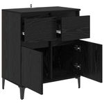 Casa si Gradina - Mobilier - Comode si corpuri - Comode - Bufet Stejar Negru 60 x 35 x 70 cm Lemn Ingineresc si Fier - Infinity.ro