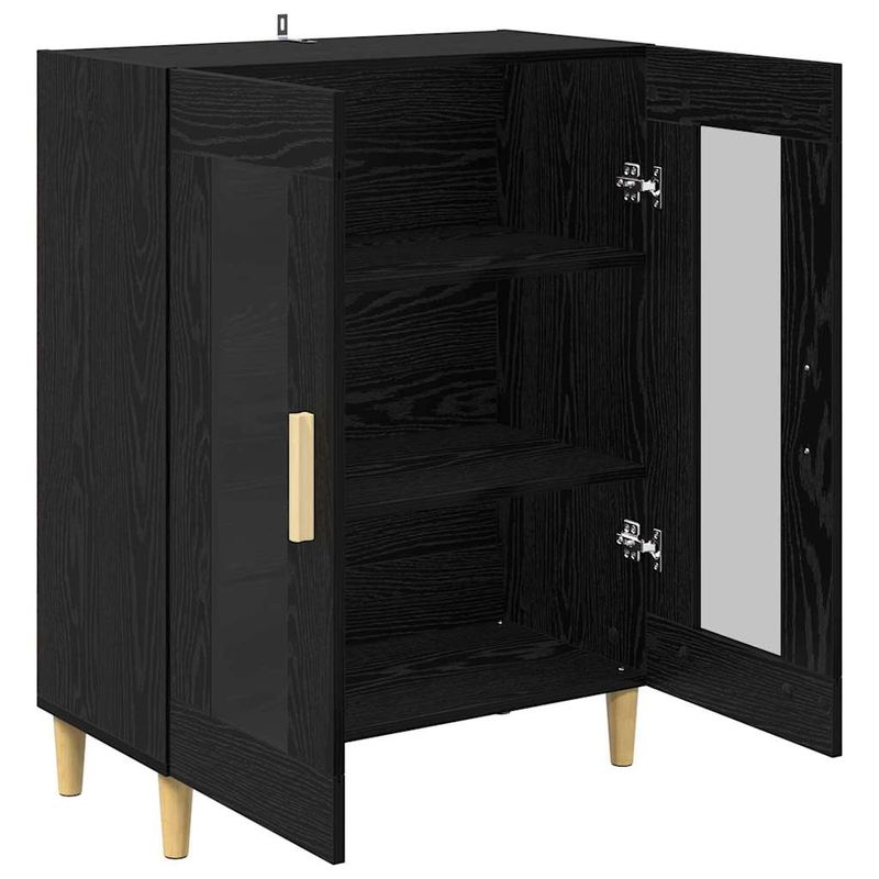Casa si Gradina - Mobilier - Comode si corpuri - Comode - Bufet Stejar Negru 69,5 x 34 x 90 cm Lemn compozit - Infinity.ro