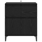 Casa si Gradina - Mobilier - Comode si corpuri - Comode - Bufet Stejar Negru 60 x 35 x 70 cm Lemn Ingineresc si Fier - Infinity.ro