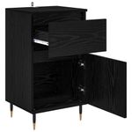 Casa si Gradina - Mobilier - Comode si corpuri - Comode - Bufet Stejar Negru 40 x 35 x 70 cm Lemn Ingineresc si Fier - Infinity.ro