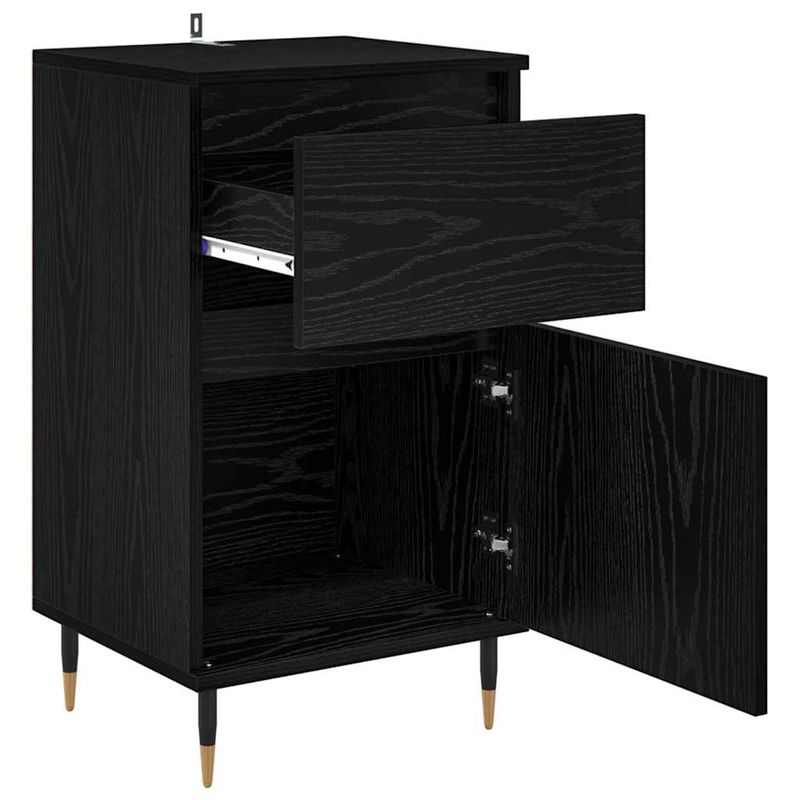 Casa si Gradina - Mobilier - Comode si corpuri - Comode - Bufet Stejar Negru 40 x 35 x 70 cm Lemn Ingineresc si Fier - Infinity.ro