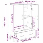 Casa si Gradina - Mobilier - Comode si corpuri - Corpuri bucatarie - Bufet Stejar Negru 70 x 31 x 115 cm Lemn Ingineresc si Fier - Infinity.ro