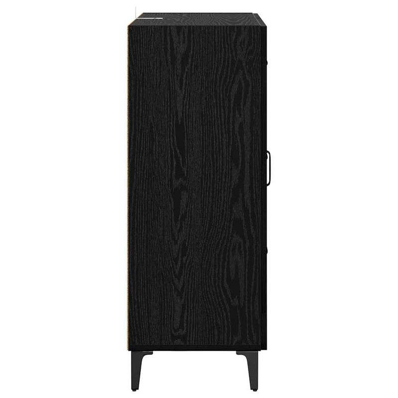 Casa si Gradina - Mobilier - Comode si corpuri - Comode - Bufet Stejar Negru 69,5 x 34 x 90 cm Lemn Ingineresc si Fier - Infinity.ro