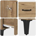 Casa si Gradina - Mobilier - Comode si corpuri - Comode - Bufet Stejar Artizanal 70 x 31 x 115 cm Lemn Ingineresc si Fier - Infinity.ro