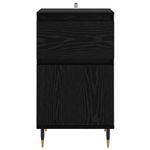 Casa si Gradina - Mobilier - Comode si corpuri - Comode - Bufet Stejar Negru 40 x 35 x 70 cm Lemn Ingineresc si Fier - Infinity.ro