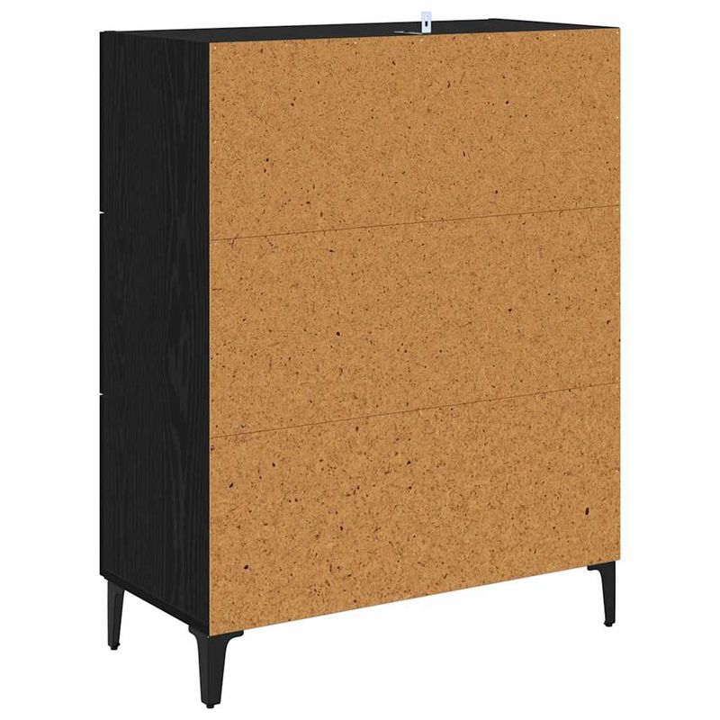 Casa si Gradina - Mobilier - Comode si corpuri - Comode - Bufet Stejar Negru 69,5 x 34 x 90 cm Lemn Ingineresc si Fier - Infinity.ro