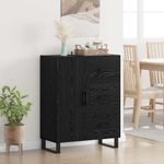 Casa si Gradina - Mobilier - Comode si corpuri - Comode - Bufet Stejar Negru 69,5 x 34 x 90 cm Lemn Ingineresc si Fier - Infinity.ro