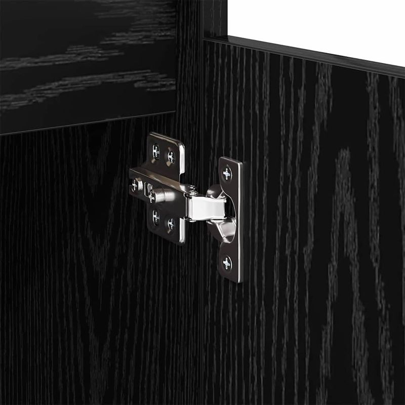 Casa si Gradina - Mobilier - Comode si corpuri - Comode - Bufet Stejar Negru 60 x 35 x 70 cm Lemn Ingineresc si Fier - Infinity.ro