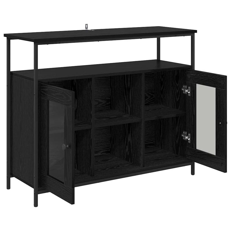 Casa si Gradina - Mobilier - Comode si corpuri - Comode - Bufet Stejar Negru 100 x 35 x 80 cm Lemn compozit - Infinity.ro