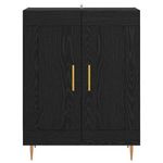 Casa si Gradina - Mobilier - Comode si corpuri - Comode - Bufet Stejar Negru 69,5 x 34 x 90 cm Lemn Ingineresc si Fier - Infinity.ro