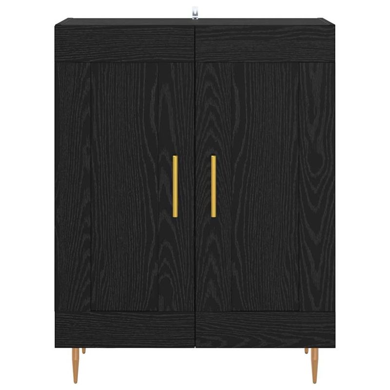 Casa si Gradina - Mobilier - Comode si corpuri - Comode - Bufet Stejar Negru 69,5 x 34 x 90 cm Lemn Ingineresc si Fier - Infinity.ro