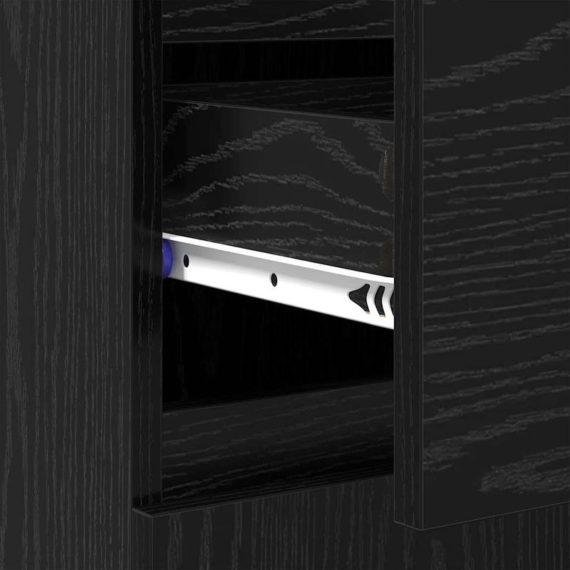 Casa si Gradina - Mobilier - Comode si corpuri - Comode - Bufet Stejar Negru 60 x 35 x 70 cm Lemn Ingineresc si Fier - Infinity.ro