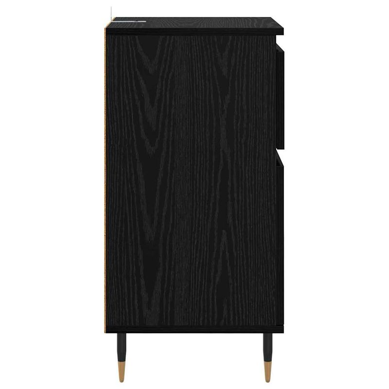 Casa si Gradina - Mobilier - Comode si corpuri - Comode - Bufet Stejar Negru 40 x 35 x 70 cm Lemn Ingineresc si Fier - Infinity.ro