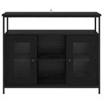 Casa si Gradina - Mobilier - Comode si corpuri - Comode - Bufet Stejar Negru 100 x 35 x 80 cm Lemn compozit - Infinity.ro
