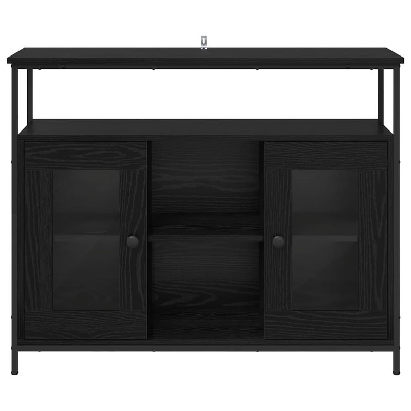 Casa si Gradina - Mobilier - Comode si corpuri - Comode - Bufet Stejar Negru 100 x 35 x 80 cm Lemn compozit - Infinity.ro