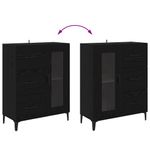 Casa si Gradina - Mobilier - Comode si corpuri - Comode - Bufet Stejar Negru 69,5 x 34 x 90 cm Lemn Ingineresc si Fier - Infinity.ro