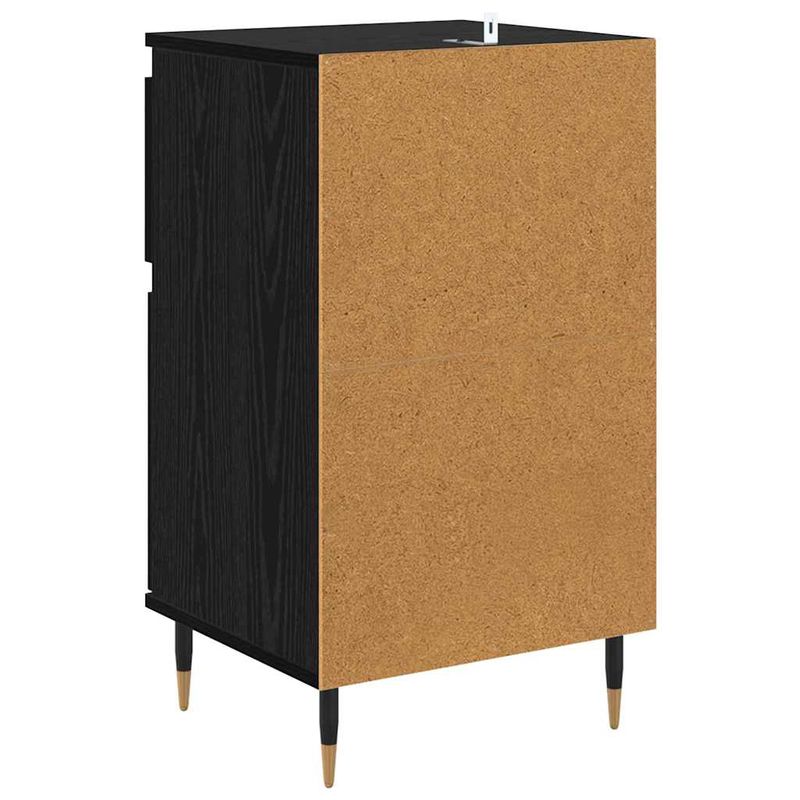 Casa si Gradina - Mobilier - Comode si corpuri - Comode - Bufet Stejar Negru 40 x 35 x 70 cm Lemn Ingineresc si Fier - Infinity.ro