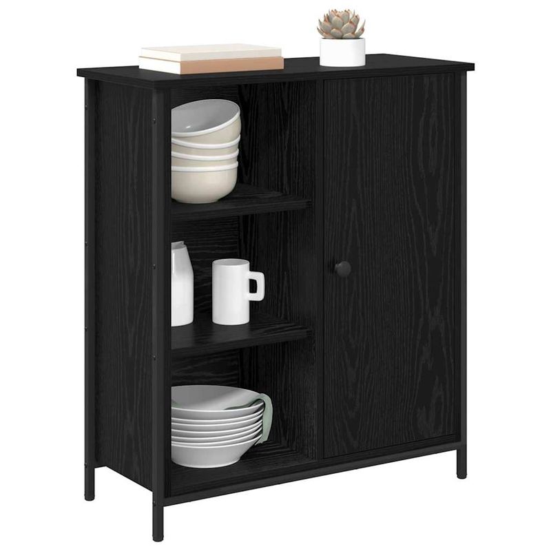 Casa si Gradina - Mobilier - Comode si corpuri - Comode - Bufet Stejar Negru 70 x 30 x 80 cm Lemn compozit - Infinity.ro