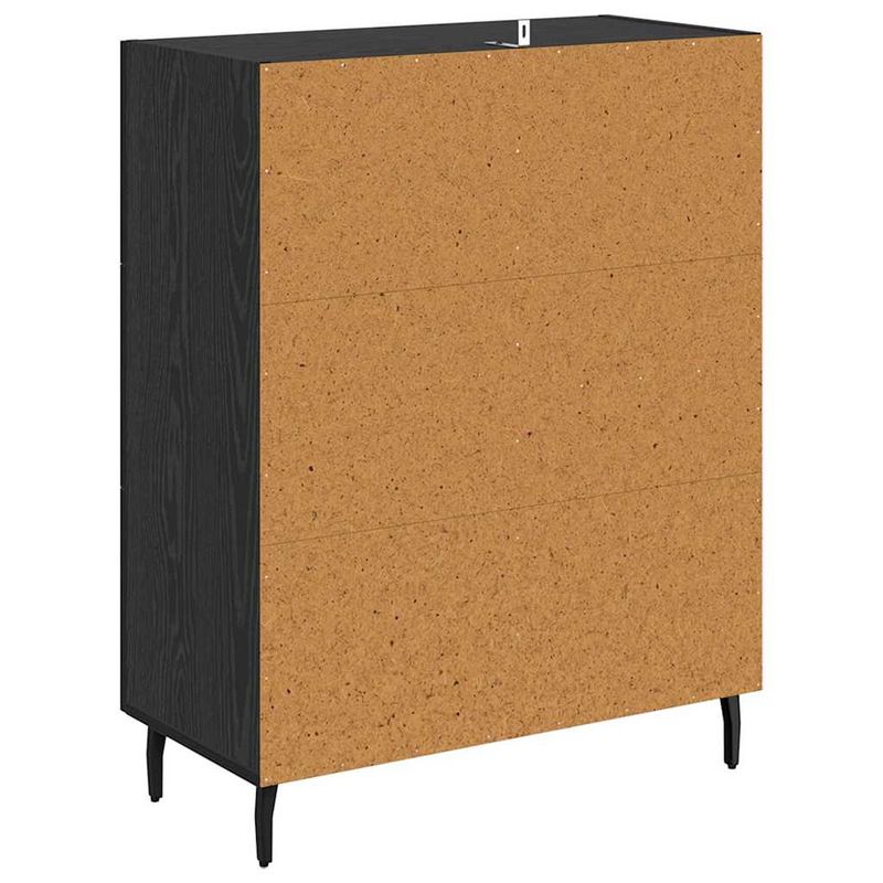 Casa si Gradina - Mobilier - Comode si corpuri - Comode - Bufet Stejar Negru 69,5 x 34 x 90 cm Lemn Ingineresc si Fier - Infinity.ro